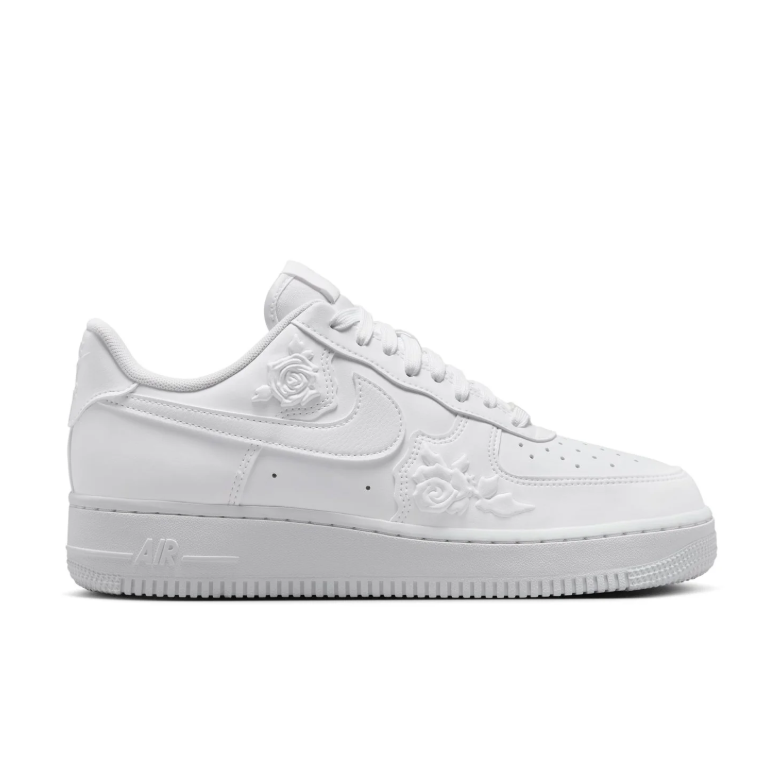 Nike Air Force 1 Low – Triple White / Embossed Rose