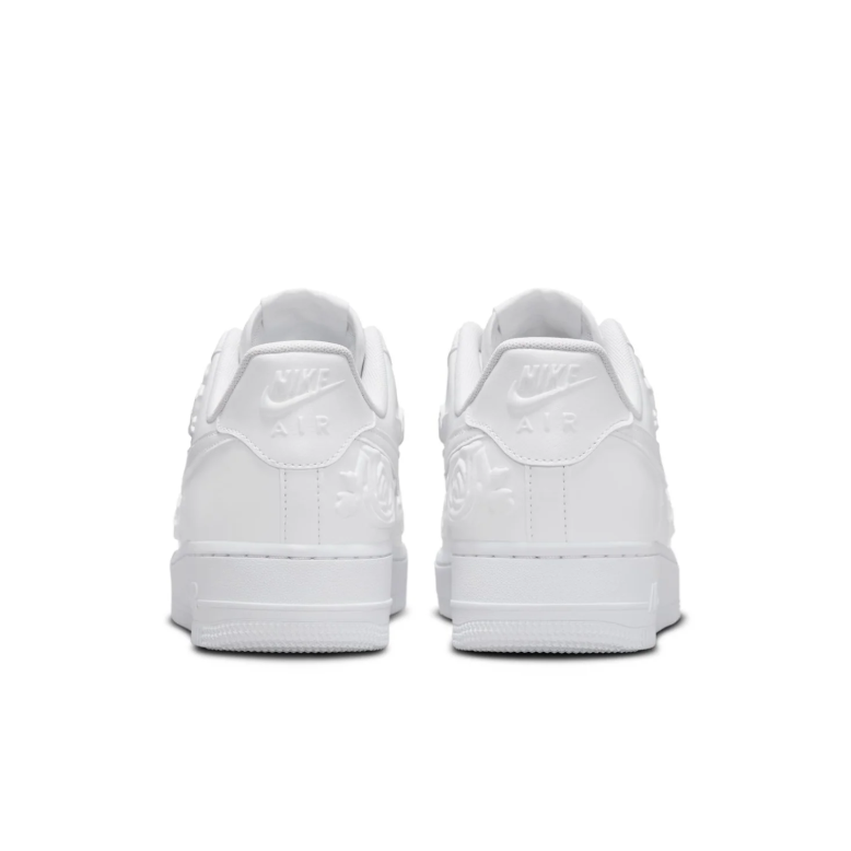 Nike Air Force 1 Low – Triple White / Embossed Rose