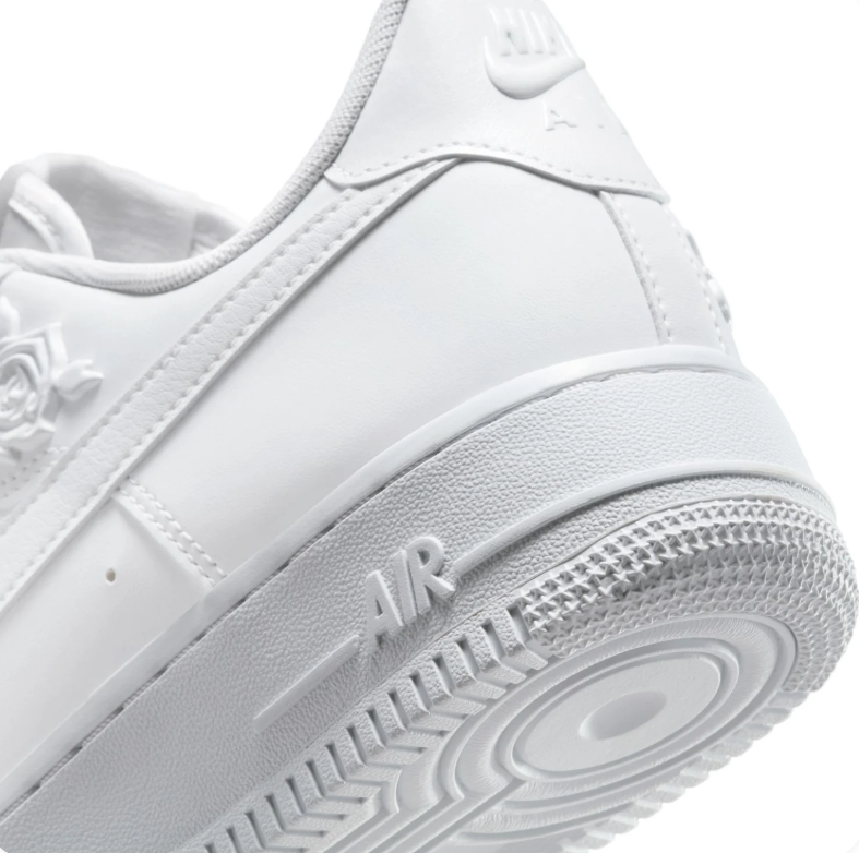 Nike Air Force 1 Low – Triple White / Embossed Rose