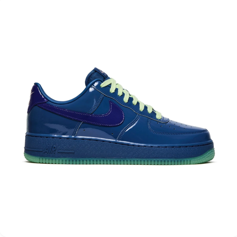 Nike Air Force 1 Low – Deep Royal Blue Patent / Volt Green