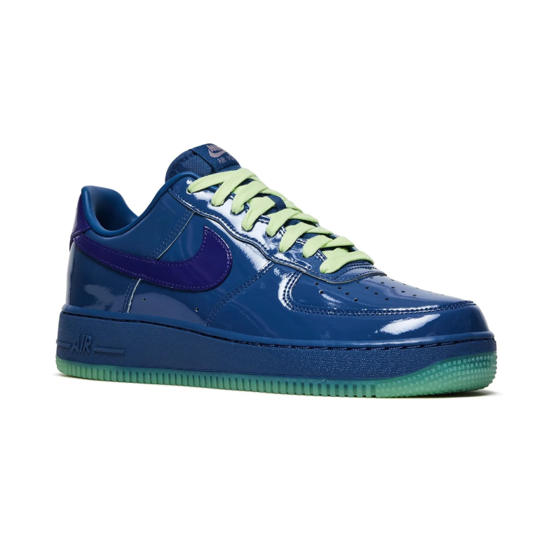 Nike Air Force 1 Low – Deep Royal Blue Patent / Volt Green