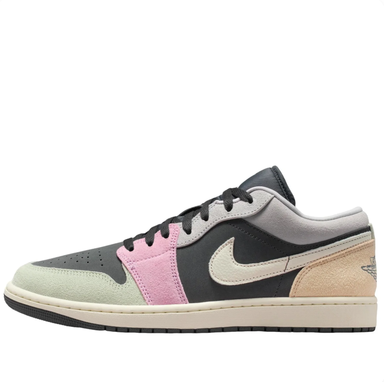 Air Jordan 1 Low – Dark Grey / Pink / Peach / Light Grey