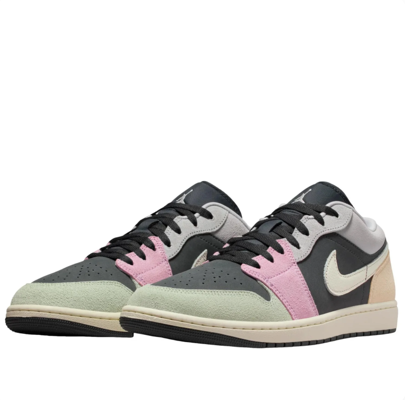 Air Jordan 1 Low – Dark Grey / Pink / Peach / Light Grey
