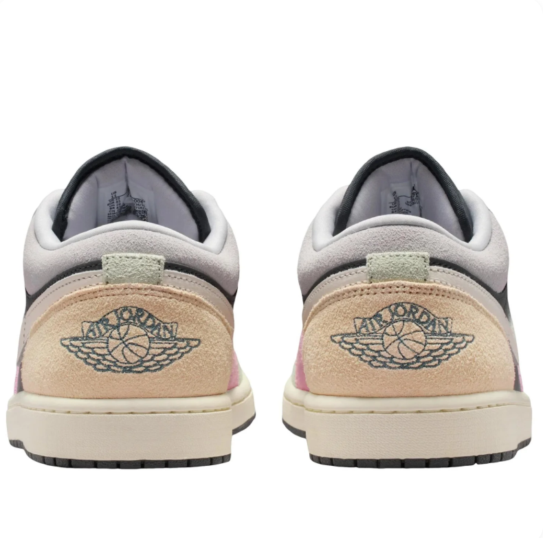 Air Jordan 1 Low – Dark Grey / Pink / Peach / Light Grey