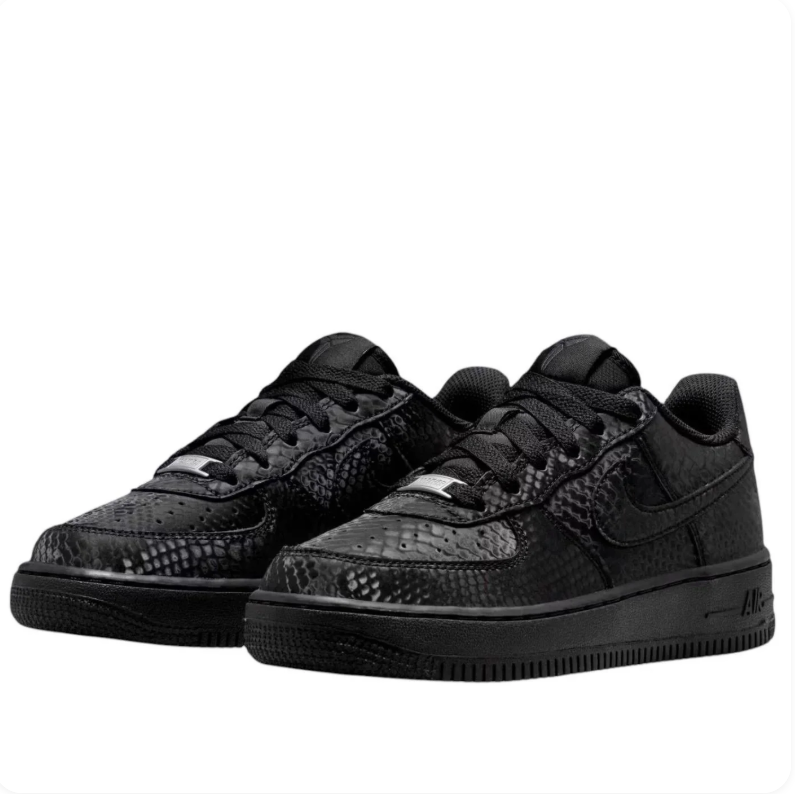 Nike Air Force 1 Low – Triple Black Snakeskin