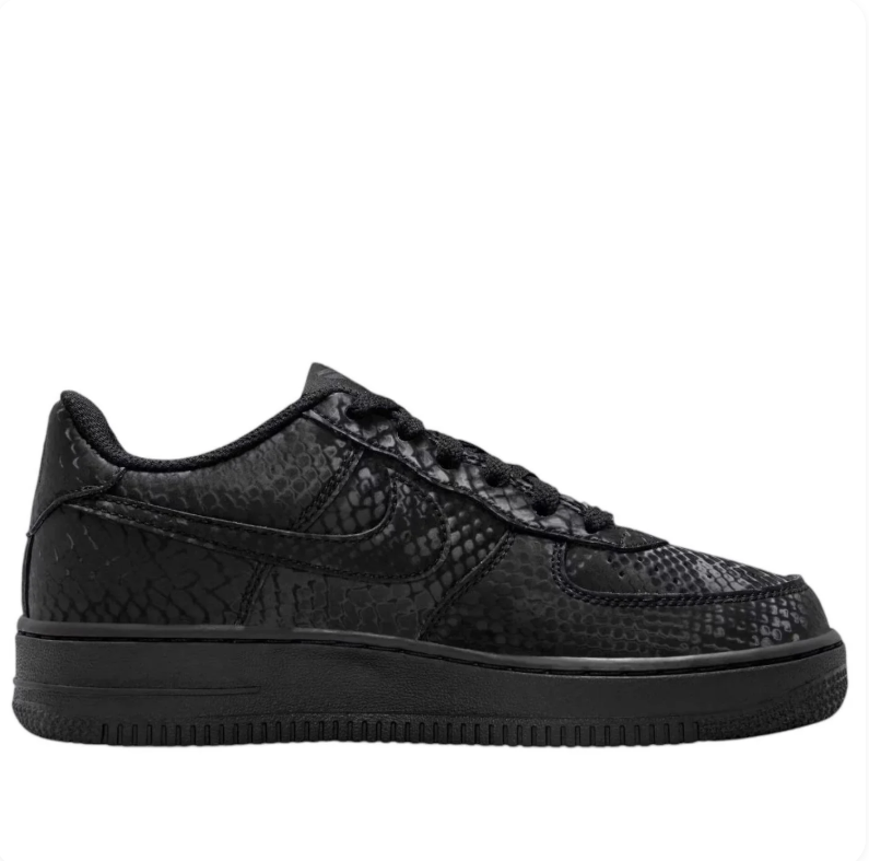 Nike Air Force 1 Low – Triple Black Snakeskin