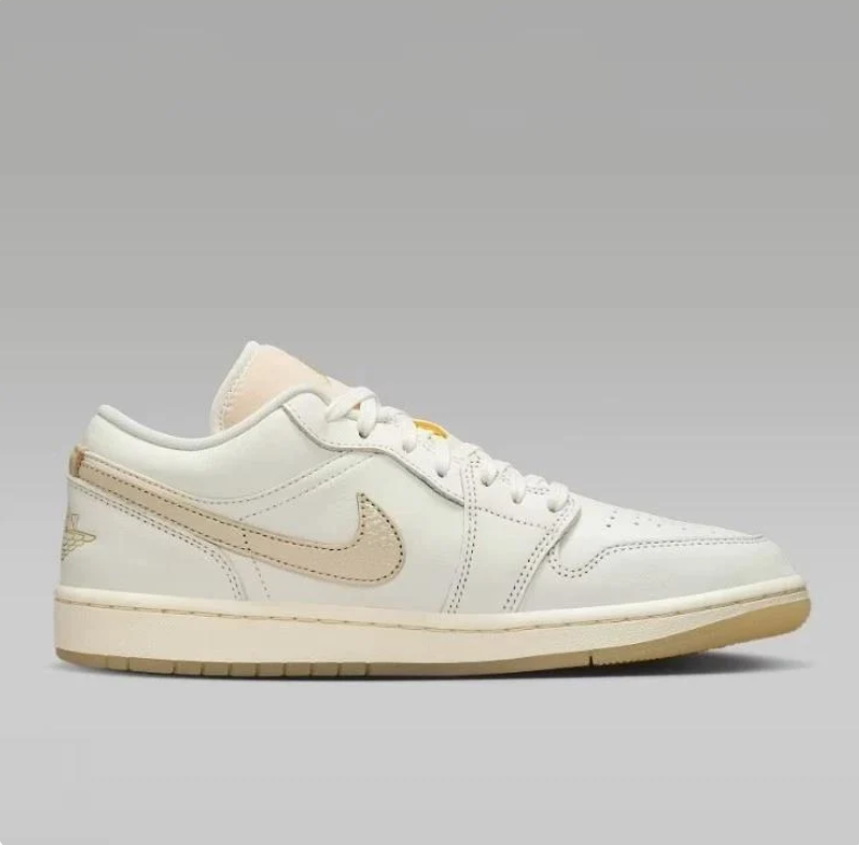 Air Jordan 1 Low – Sail / Gold Stitch / Gum