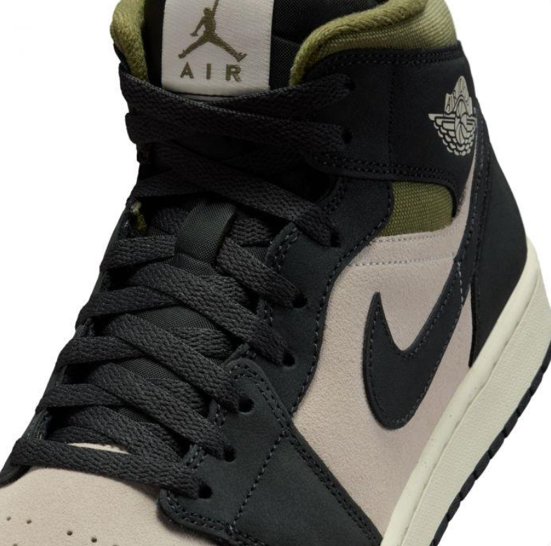 Air Jordan 1 Mid – Black / Sand / Olive