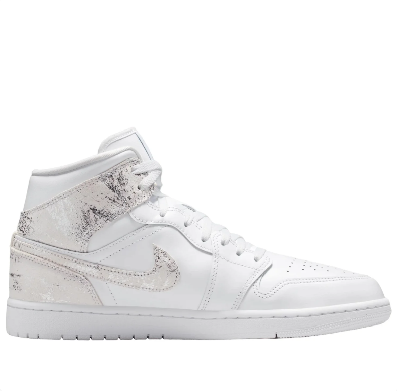 Air Jordan 1 Mid – White / Silver Glitter / Iridescent