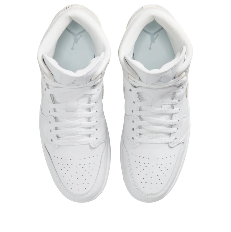 Air Jordan 1 Mid – White / Silver Glitter / Iridescent