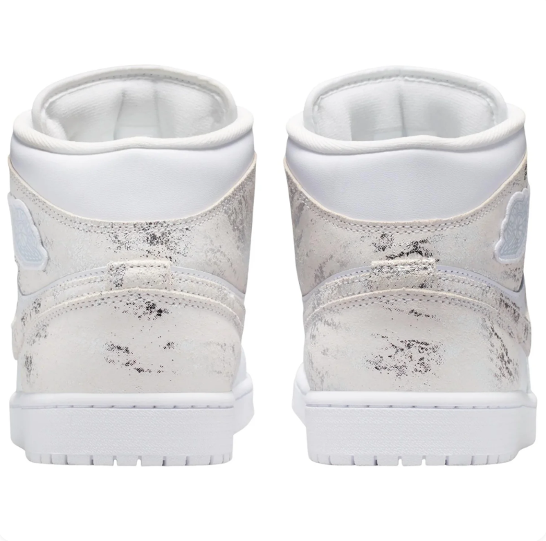 Air Jordan 1 Mid – White / Silver Glitter / Iridescent