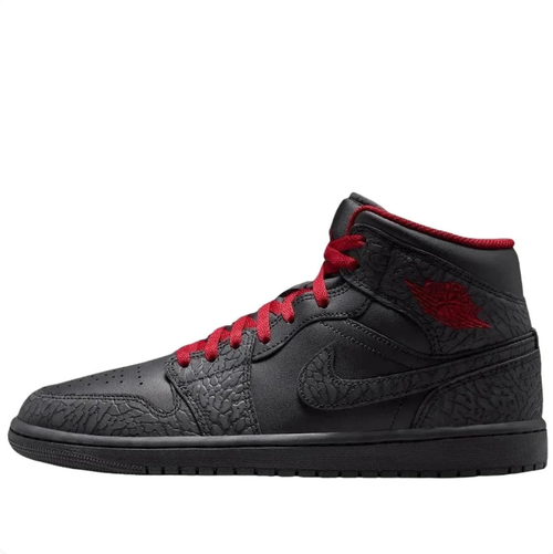 Air Jordan 1 Mid – Black Elephant Print / Gym Red