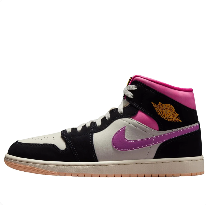 Air Jordan 1 Mid – Black / Fuchsia / Hyper Pink / Sail