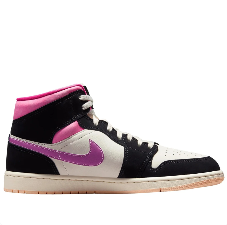 Air Jordan 1 Mid – Black / Fuchsia / Hyper Pink / Sail