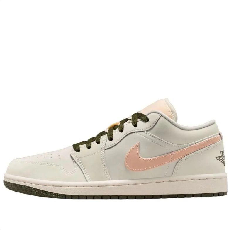 Air Jordan 1 Low – Sail / Crimson Tint / Olive